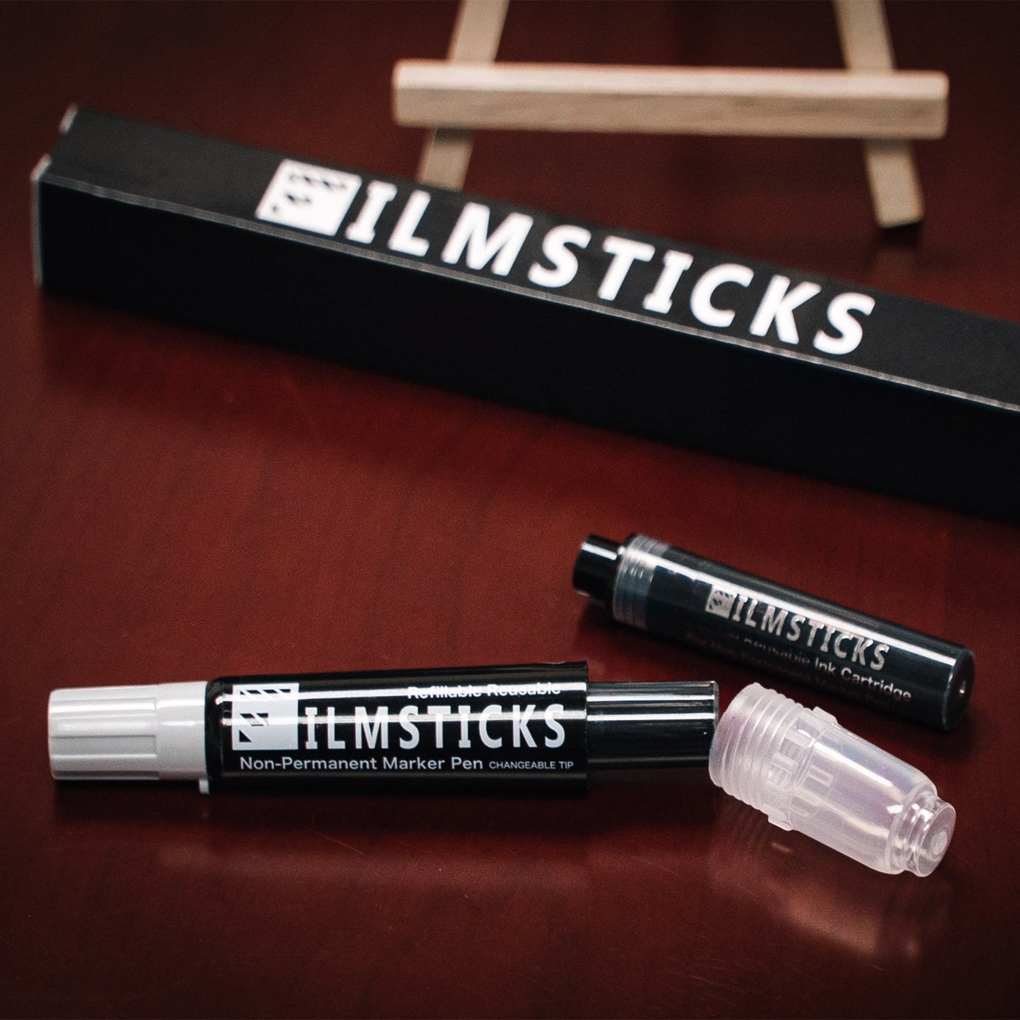 Filmsticks Reusable Non-Permanent Acrylic Board Black Marker Pen Kit