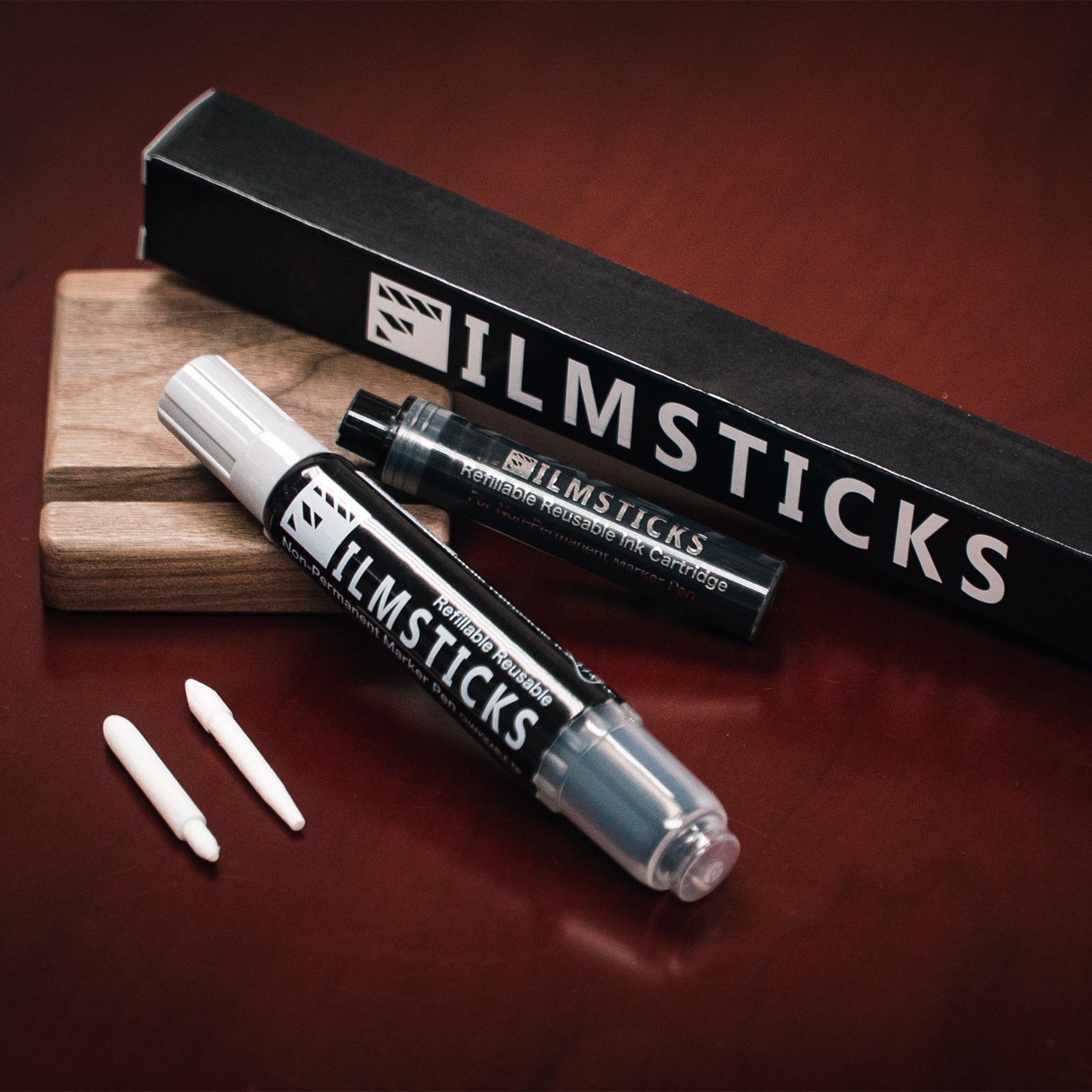 Filmsticks Reusable Non-Permanent Acrylic Board Black Marker Pen Kit