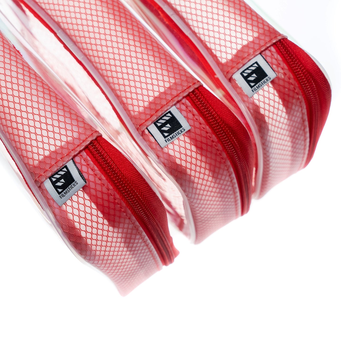 Filmsticks Set of Small, Medium and Large Thermoplastic Polyurethane (TPU) Transparent Cases – Red