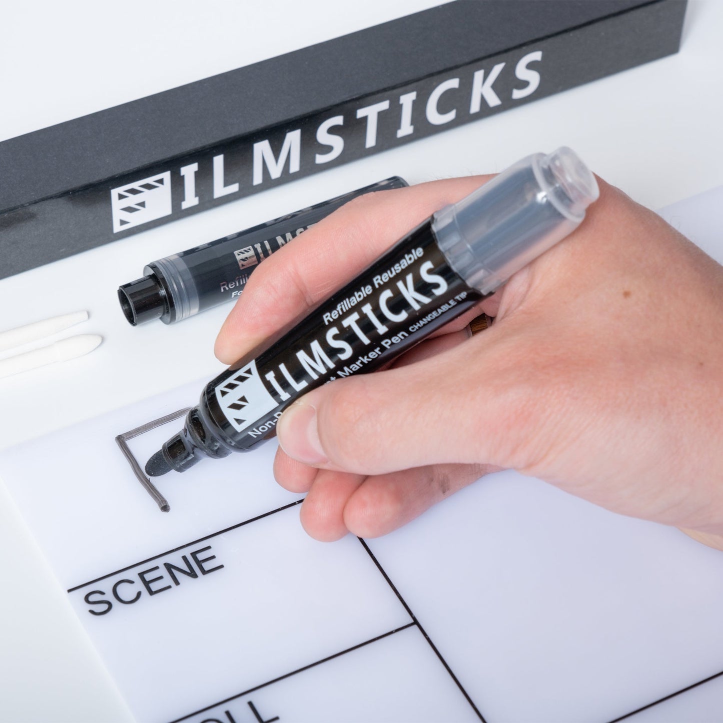 Filmsticks Reusable Non-Permanent Acrylic Board Black Marker Pen Kit
